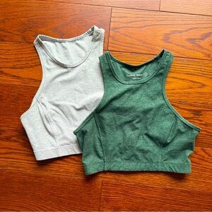Outdoor Voices - Athena Crop Top (Set of 2!) - Gray and Green - alt sports bra